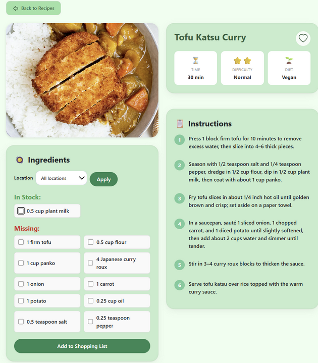 Recipe Page